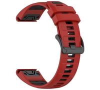 Yikamosi Compatible con Garmin Quatix 8 51MM Correa para Mujer y Hombre,26 MM Dual Color Silicona Suave Cierre de acero inoxidable Correas de Repuesto para Quatix 8 51MM,Rojo/Negro
