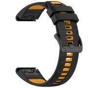 Yikamosi Compatible con Garmin Quatix 8 51MM Correa para Mujer y Hombre,26 MM Dual Color Silicona Suave Cierre de acero inoxidable Correas de Repuesto para Quatix 8 51MM,Negro/Naranja