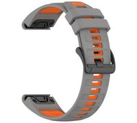 Yikamosi Compatible con Garmin Quatix 8 51MM Correa para Mujer y Hombre,26 MM Dual Color Silicona Suave Cierre de acero inoxidable Correas de Repuesto para Quatix 8 51MM,Gris/Naranja