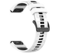 Yikamosi Compatible con Garmin Quatix 8 51MM Correa para Mujer y Hombre,26 MM Dual Color Silicona Suave Cierre de acero inoxidable Correas de Repuesto para Quatix 8 51MM,Blanco/Negro