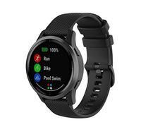 Yikamosi Compatible con Garmin Vivoactive 3 Correa,20MM liberación rápida Silicona Suave Cierre de Acero Inoxidable Correas de Repuesto para Vivoactive 3/Music,Negro