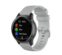 Yikamosi Compatible con Garmin Vivoactive 4S Correa,18MM liberación rápida Silicona Suave Cierre de Acero Inoxidable Correas de Repuesto para Vivoactive 4S/Vivomove 3S,Gris