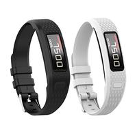 Yikamosi Compatible con Garmin vivofit 1/vivofit 2 Correa,de Silicona Suave Correa de Reloj Respirable Reemplaz Atar con Correa para Garmin vivofit 1/vivofit 2(Large,Balck+White)