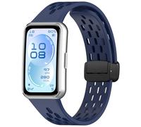 Yikamosi Compatible con Huawei Band 11 Correa para Mujer y Hombre,liberación rápida Silicona Suave Cierre de Magnética Correas de Repuesto para Band 11/Band 11 Pro,Azul Medianoche