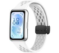 Yikamosi Compatible con Huawei Band 11 Correa para Mujer y Hombre,liberación rápida Silicona Suave Cierre de Magnética Correas de Repuesto para Band 11/Band 11 Pro,Blanco