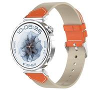 Yikamosi Compatible con Huawei Watch GT 5 Pro 42MM Correa para Mujer y Hombre,18MM liberación rápida Nailon Cierre de acero inoxidable Correas de Repuesto para GT 5 Pro 42MM,Caqui/Naranja