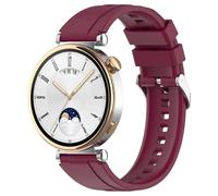 Yikamosi Compatible con Huawei Watch GT4 Correa para Mujer y Hombre,18MM liberación rápida Silicona Suave Cierre de Acero Inoxidable Correas de Repuesto para Huawei Watch GT4 41MM,Borgoña