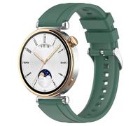 Yikamosi Compatible con Huawei Watch GT4 Correa para Mujer y Hombre,18MM liberación rápida Silicona Suave Cierre de Acero Inoxidable Correas de Repuesto para Huawei Watch GT4 41MM,Ejército Verde
