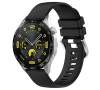Yikamosi Compatible con Huawei Watch GT4 Correa para Mujer y Hombre,18MM liberación rápida Silicona Suave Cierre de Acero Inoxidable Correas de Repuesto para Huawei Watch GT4 41MM,Negro