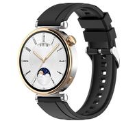 Yikamosi Compatible con Huawei Watch GT4 Correa para Mujer y Hombre,18MM liberación rápida Silicona Suave Cierre de Acero Inoxidable Correas de Repuesto para Huawei Watch GT4 41MM,Negro