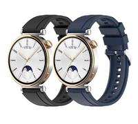 Yikamosi Compatible con Huawei Watch GT4 Correa para Mujer y Hombre,liberación rápida Silicona Suave Cierre de Acero Inoxidable Correas de Repuesto para Huawei Watch GT4 41MM,Negro+Azul Medianoche