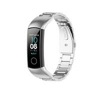 Yikamosi Compatible with Huawei Honor Band 4/Band 5,Stainless Steel Metal Quick Fit Replacement Smart Watch Bracelet Strap Bands for Huawei Honor Band 4(CRS-B19)/Band 5(CRS-B19S)(Silver)