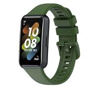 Yikamosi Correa Compatible con Huawei Band 7,liberación rápida Silicona Suave Cierre de Acero Inoxidable Correas de Repuesto para Huawei Band 7,Verde Ejercito