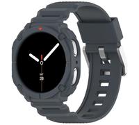 Yikamosi Correa Compatible con Samsung Galaxy Watch 9 44MM para Mujer y Hombre,TPU Suave Cierre de acero inoxidable Correas de Repuesto con funda para Galaxy Watch 9 44MM,Gris