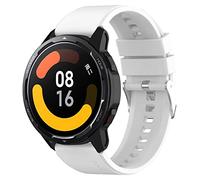 Yikamosi Correa Compatible con Xiaomi S1 Active,22 MM liberación rápida Silicona Suave Plata Cierre de Acero Inoxidable Correas de Repuesto para Xiaomi S1 Active/Color 2,Blanco