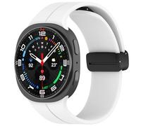 Yikamosi Correa para Mujer y Hombre,QuickFit Silicona Suave Cierre de Magnética Correas de Repuesto Compatible con Samsung Galaxy Watch 8 (40MM/44MM)/Galaxy Watch 8 Classic,Blanco