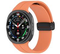 Yikamosi Correa para Mujer y Hombre,QuickFit Silicona Suave Cierre de Magnética Correas de Repuesto Compatible con Samsung Galaxy Watch 8 (40MM/44MM)/Galaxy Watch 8 Classic,Naranja
