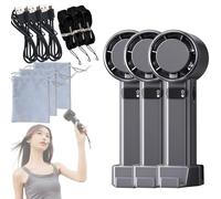 Yikeyuan Jiditech Handheld Fan, Features A Built-In Phone Stand, 100 Level Adjustable Turbo Fan, 4800mah Type-C Rechargeable Battery, Led Display, Travel, Camping, Office & Outdoor Use (3pc-2)
