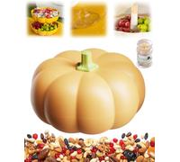 Yikeyuan Pumpkin Snack Tray, Pumpkin Snack Bowl with Removable Multi-grid Compartments and Built-In Toothpick Holder, Stackable Snack Holder for Halloween, Thanksgiving & Fall Parties (Orange)