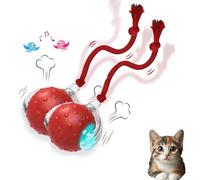 Yikeyuan Tiny Fetch Dog Toy, Soothing Chirping Sounds Tiny Fetch Smart 360° Rolling, Tough Chew Proof Tinyfetch Dogs Toys, Fast Moving Toy For Dog and Cat (Red-2)