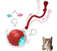 Yikeyuan Tiny Fetch Dog Toy, Soothing Chirping Sounds Tiny Fetch Smart 360° Rolling, Tough Chew Proof Tinyfetch Dogs Toys, Fast Moving Toy For Dog and Cat (Red-1)