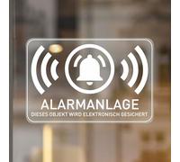 YIKIADA 10 pegatinas para sistema de alarma, 7,6 × 5 cm, de vinilo, autoadhesivas, con seguridad, impermeables, protección antirrobo, para coche, oficina, casa (adhesivo interior)