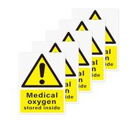 YIKIADA Calcomanías de vinilo de 15 x 20 cm con oxígeno médico almacenado en el interior, autoadhesivas, señales de seguridad, impermeables, precaución, oxígeno, calcomanías para hospitales, puertas,