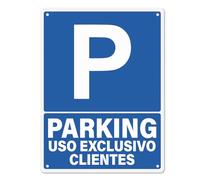 YIKIADA Cartel Parking de Uso Exclusivo Clientes Adhesivo 30x40cm - Señal de Aparcarmiento Material de Aluminio