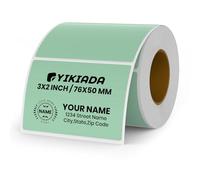 YIKIADA Etiqueta térmica de vinilo verde 50 × 76 mm adhesiva auto-adhesiva impermeable para nombre, código de barras, código QR, hazlo tú mismo, 500 piezas
