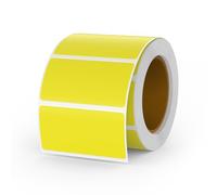 YIKIADA Etiquetas térmicas amarillas de vinilo de 25 × 50 mm, rollo rectangular, autoadhesivas, pegatinas para direcciones, resistentes al agua, pegatinas para nombre, código de barras, código QR, DIY