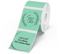 YIKIADA Etiquetas térmicas de 30 mm, compatibles con M110/M220/T50M, redondas, de vinilo, autoadhesivas, 300 unidades, color verde