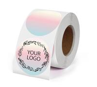 YIKIADA Etiquetas térmicas de puntos degradados en rojo, de vinilo, autoadhesivas, rollo de 50 mm, impermeables, etiquetas de dirección para impresora, para logotipo, código de barras, código QR