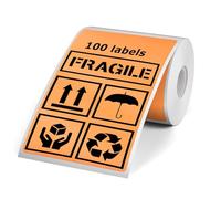 YIKIADA Etiquetas térmicas de vinilo autoadhesivas, 50 × 80 mm, compatibles con M110/M220/T50M, 100 unidades, color naranja