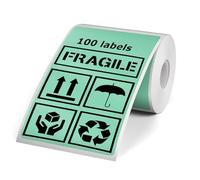 YIKIADA Etiquetas térmicas de vinilo autoadhesivas, 50 × 80 mm, compatibles con M110/M220/T50M, rollo de 100 unidades, color verde