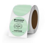 YIKIADA Etiquetas térmicas de vinilo de 38 mm con diseño de lunares verdes, rollo de pegatinas para direcciones, resistentes al agua, para logotipo, código de barras, código QR, inventario, 500