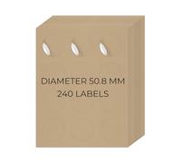 YIKIADA Kraft - Etiquetas redondas imprimibles, 12 por hoja, calcomanías de dirección de vinilo autoadhesivas extraíbles de 50,8 mm, calcomanías circulares para envío, impresora láser de inyección de