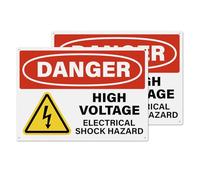 YIKIADA Paquete de 2 señales de peligro de alto voltaje de 10 x 14 pulgadas, señales de peligro de choque eléctrico, de aluminio, impermeables, con protección UV, reflectante, señalización de