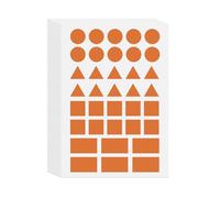 YIKIADA Pegatinas de color naranja con formas geométricas para mudanzas, 360 unidades, triángulo, círculo, cuadrado, rectángulo, adhesivo para mudanza