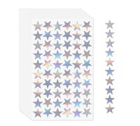 YIKIADA Pegatinas de estrella plateadas de vinilo autoadhesivas con purpurina, 1,8 mm, holográficas, pequeñas estrellas, pegatinas para recompensas, álbumes de recortes, manualidades, 600 unidades