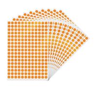 YIKIADA Pegatinas de punto redondas de 10 mm, color naranja, puntos de marcado autoadhesivos, resistentes al agua, pequeñas etiquetas de codificación de colores, 2040 unidades