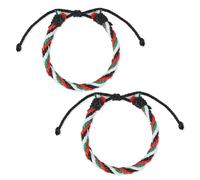 YIKIADA Pulsera hecha a mano de Palestina, tibetana, ajustable, con hilo de la bandera palestina, para hombres y mujeres, paquete de 2, Normal, Nailon, no tener