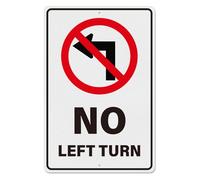 YIKIADA Señal de giro a la izquierda, 45,7 x 30,5 cm, reflectante, agujeros preperforados, señalización de tráfico de aluminio, para coches, camiones, carreteras y calles
