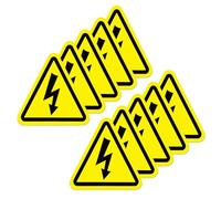 YIKIADA Señal Peligro Eléctrico Homologado - Pegatina Riesgo Eléctrico Adhesiva - Cartel Informativo Zona Riesgo de Accidente por Electricidad 15CM X 15CM - 10ud