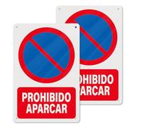YIKIADA Señal Prohibido Aparcar 20 X 30 CM - Placa Advertencia de No Aparcar el Vehículo Metalica y Adhesiva - 2ud