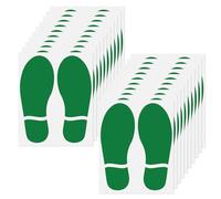 YIKIADA Verdes Pegatinas de Suelo con Estampado de Huellas de Zapatos, 8 x 18 cm, Vinilo Autoadhesivo, Marcas de Suelo, Impresión, Impermeable, 20 hojas