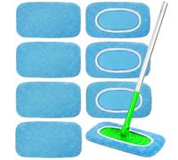 Yikki 8 paños de Microfibra Lavables para mopas Swiffer, paños Reutilizables para Uso en seco y húmedo para la Limpieza de Suelos Duros con Swiffer.