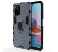 YIKLA Funda para Xiaomi Redmi Note 10 4G, TPU/PC Antigolpe Heavy Duty Armor Shell, 360° Magnético Anillo Soporte Protection Case - Azul