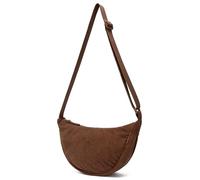 YIKOEE Crescent Bag - Bolso cruzado pequeño con forma de media luna para mujeres y hombres, Pana marrón, Small