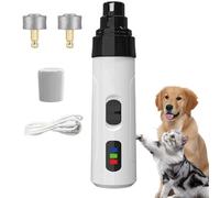 Yikuhot Molinillo de uñas para perros, cortaúñas silencioso para perros grandes, medianos y pequeños, patas y garras de gatos, suministros eléctricos de aseo de uñas de 2 velocidades, regalos para
