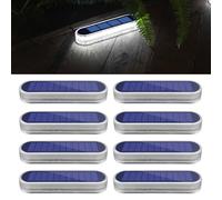 YiLaie Luces Solares LED Exterior Jardin, Luces Solares Exterior,Luz Blanca 5700K Luz Solar Exterior con ON/OFF Automático Focos LED Exterior Solares IP68 Impermeable Farolas Solares Exterior,8 piezas